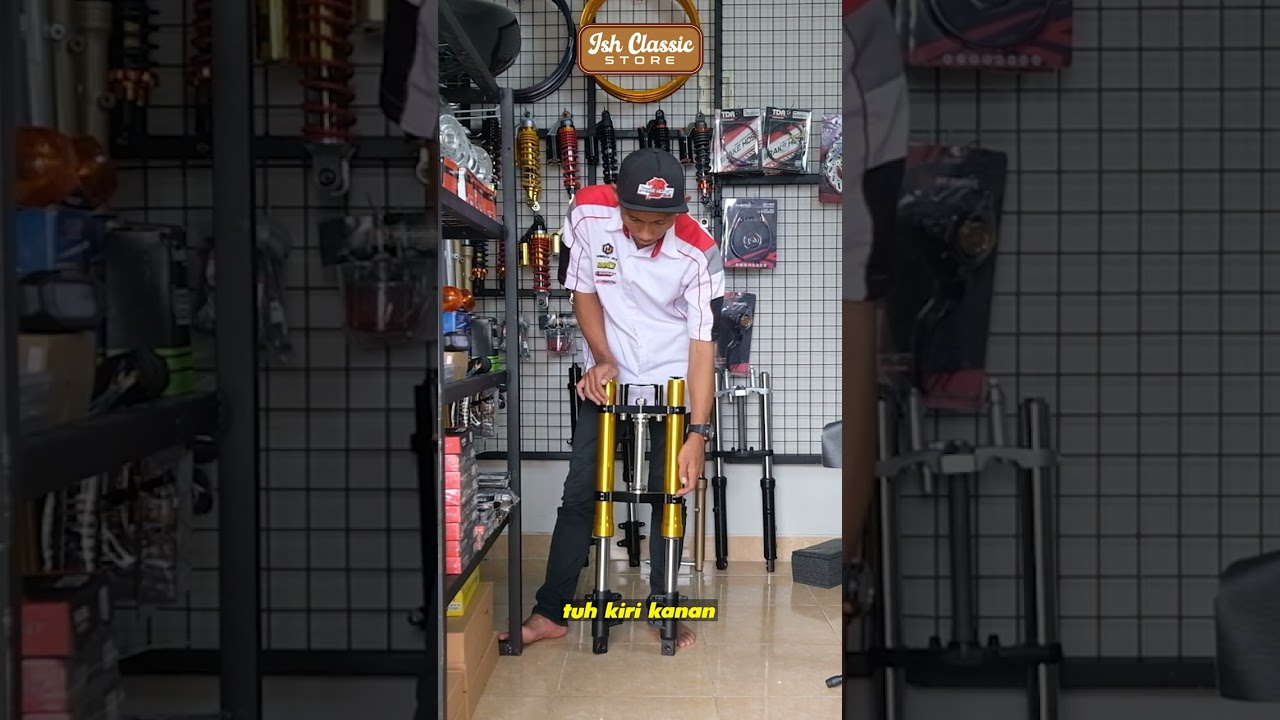 Shock Depan USD Upside Down Motor Vixion Double Disc SCARLET VIXION Full CNC 2 Tone/Segitiga Babet