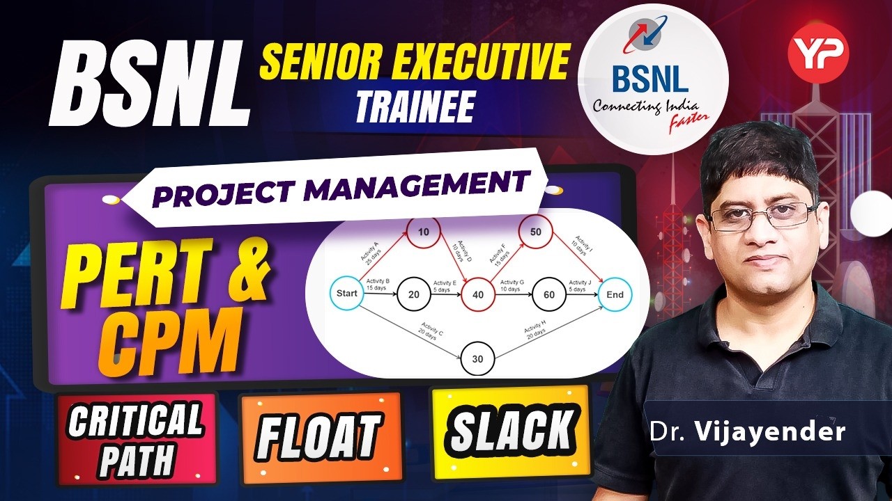CP, FLOAT & SLACK (Project Management) for BSNL SET (Senior Executive Trainee) preparation 2026
