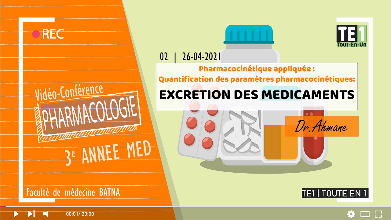02 | Pharmacocinétique appliquée : Excrétion des médicaments