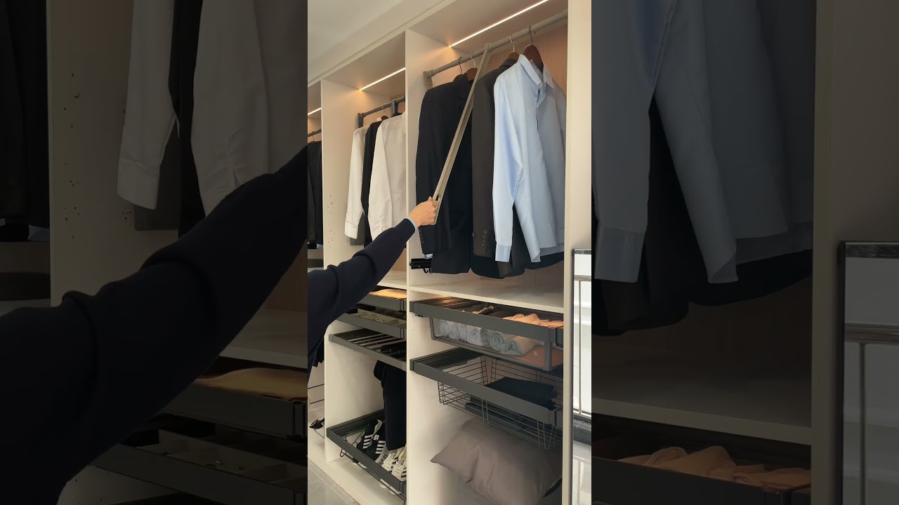 Wardrobe lift with pull out basket 