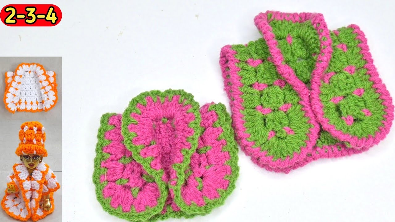 Laddu gopal winter jacket with cap | Crochet hat  | Kanha ji poncho hoodie | Crochet Poncho with cap