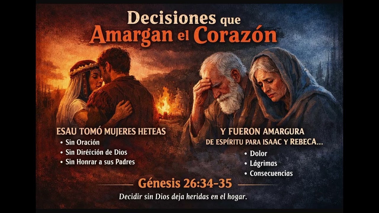 DECISIONES QUE AMARGAN EL CORAZÓN Génesis 26:34-35