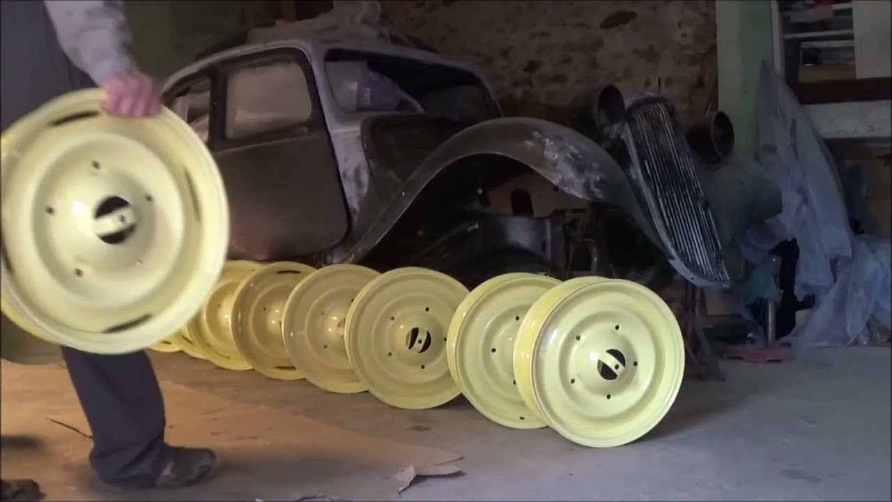 traction 11b     peinture des jantes et controle géomètrie de l essieu arrière