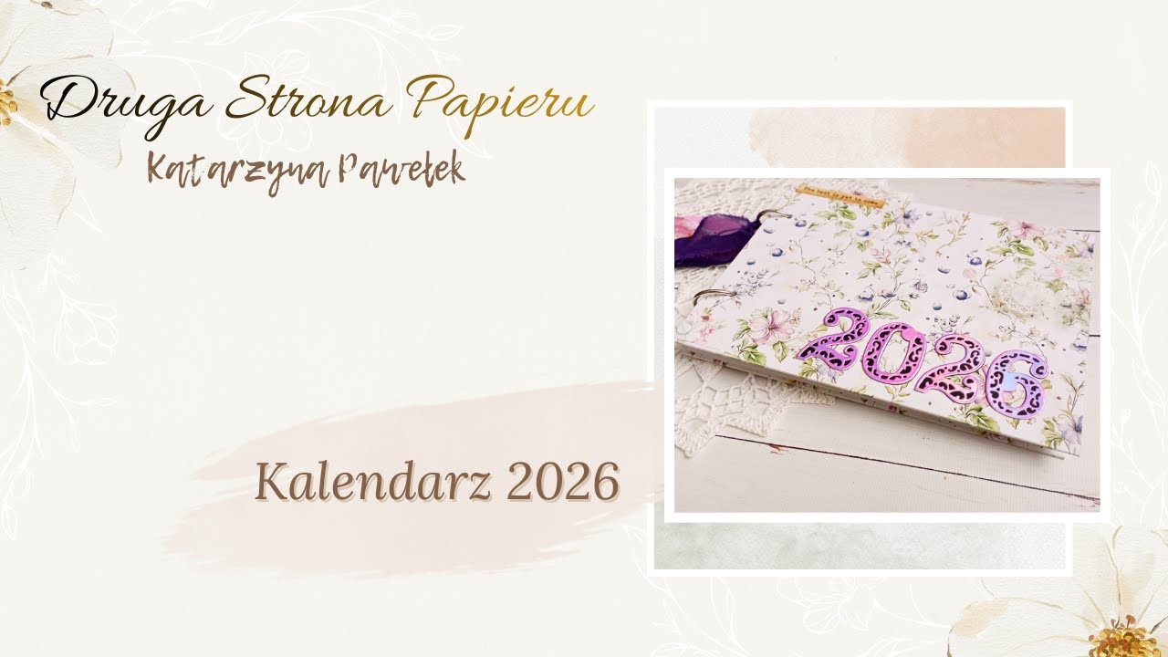 Kalendarz antystresowy 2026. Floral schabby chic od ITD Collection. DIY scraobook calendar.