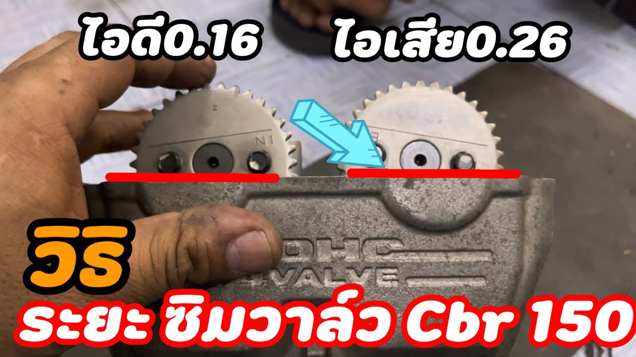 วิธี คิด หาระยะห่างซิมวาล์ว cbr150 ทุกรุ่น ระยะมาตรฐาน ไอดี 0.16ไอเสีย0.25