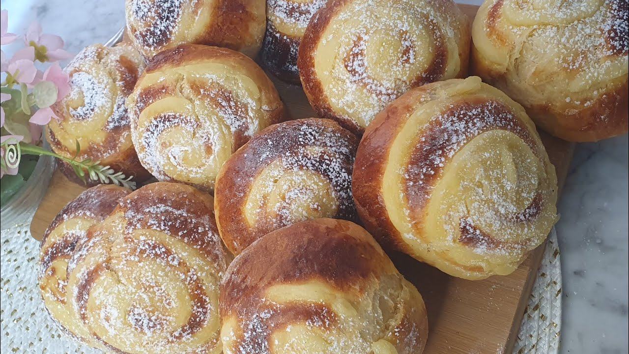 بريوش بالزبدة و كريمة الحلوانيbrioche au beurre et créme patissiere#قهوة العشية 🇩🇿