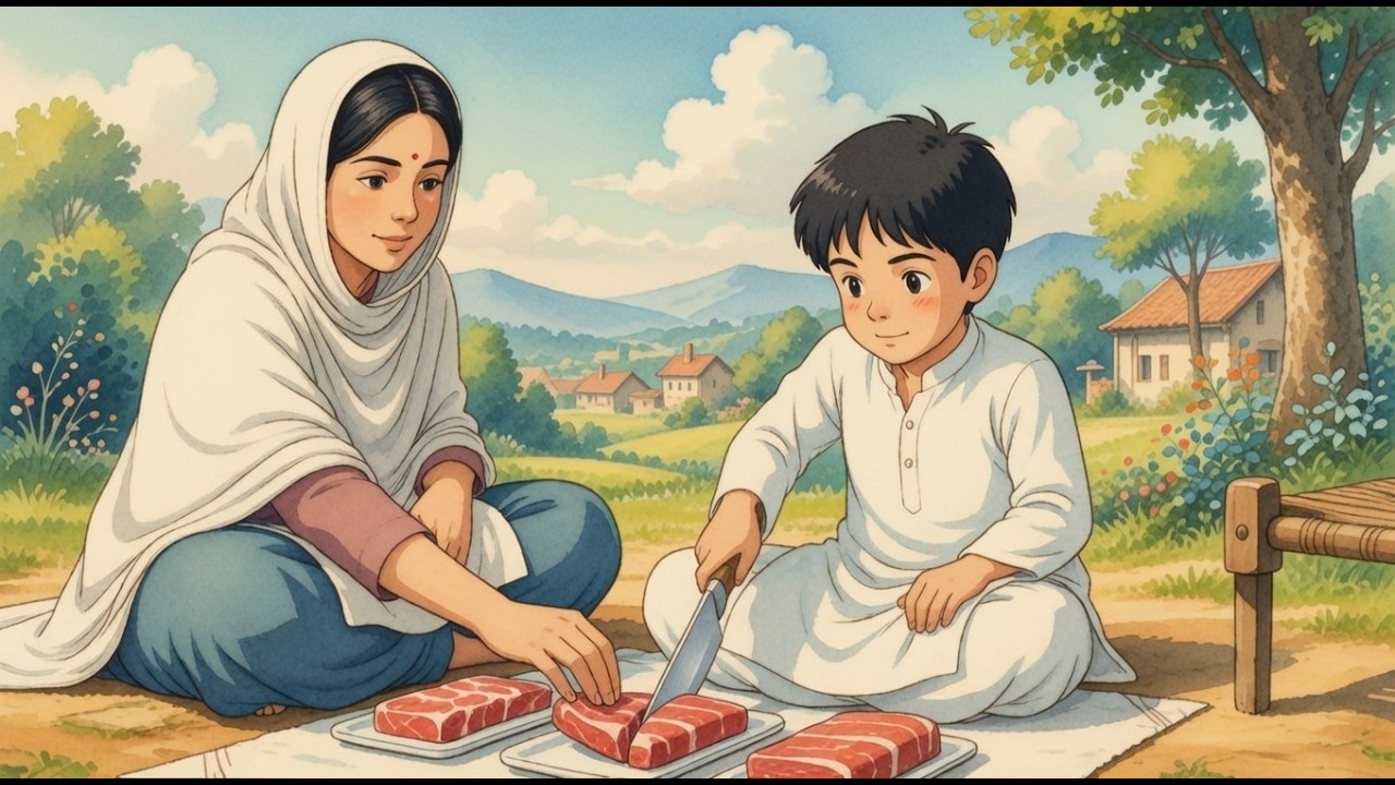 🌙 Eid-ul-Azha in a Peaceful Village | A Ghibli-Style Family Story | Slow Life Animation
