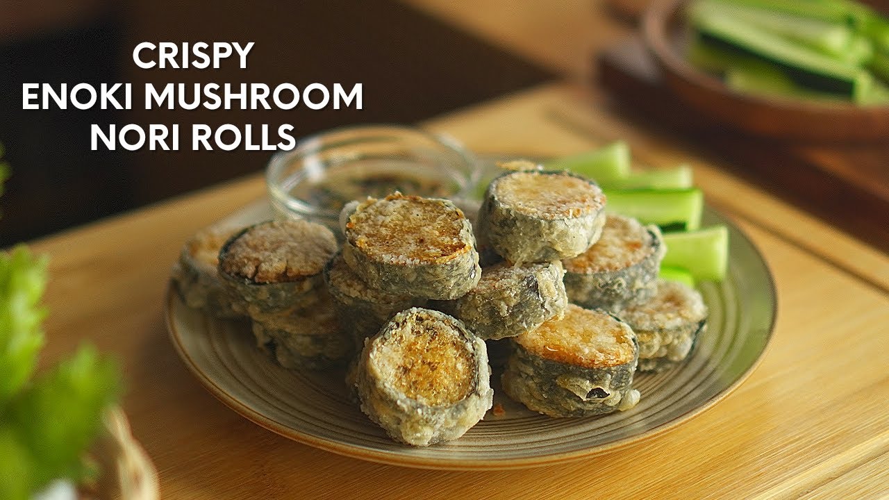 How to cook Crispy Enoki Mushroom Nori Rolls | Vegan and Vegetarian Enoki Nori Rolls