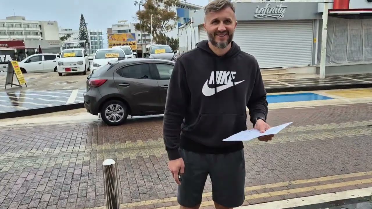 Odbieramy auto - pierwsze kilometry po lewej stronie Cypr Protaras Constantinos The Great 