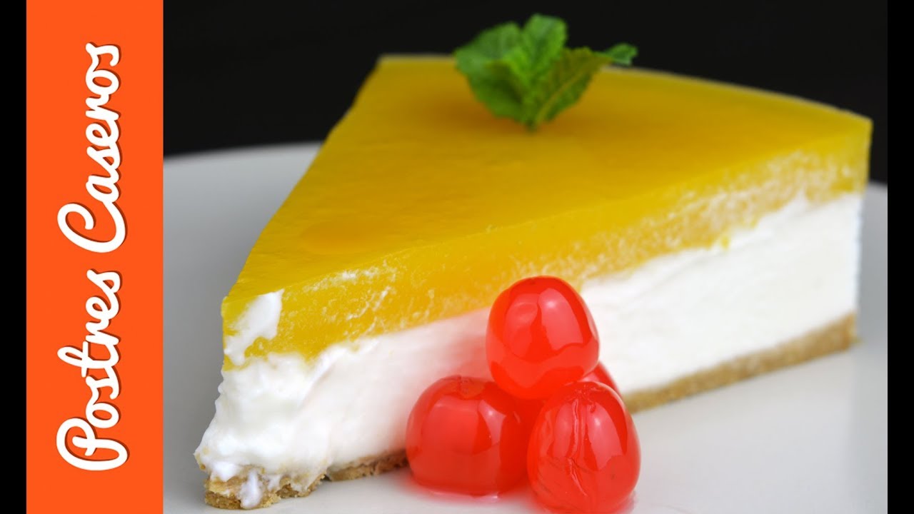 Tarta de queso philadelphia y mango, tarta fría sin horno | Recetas de Javier Romero