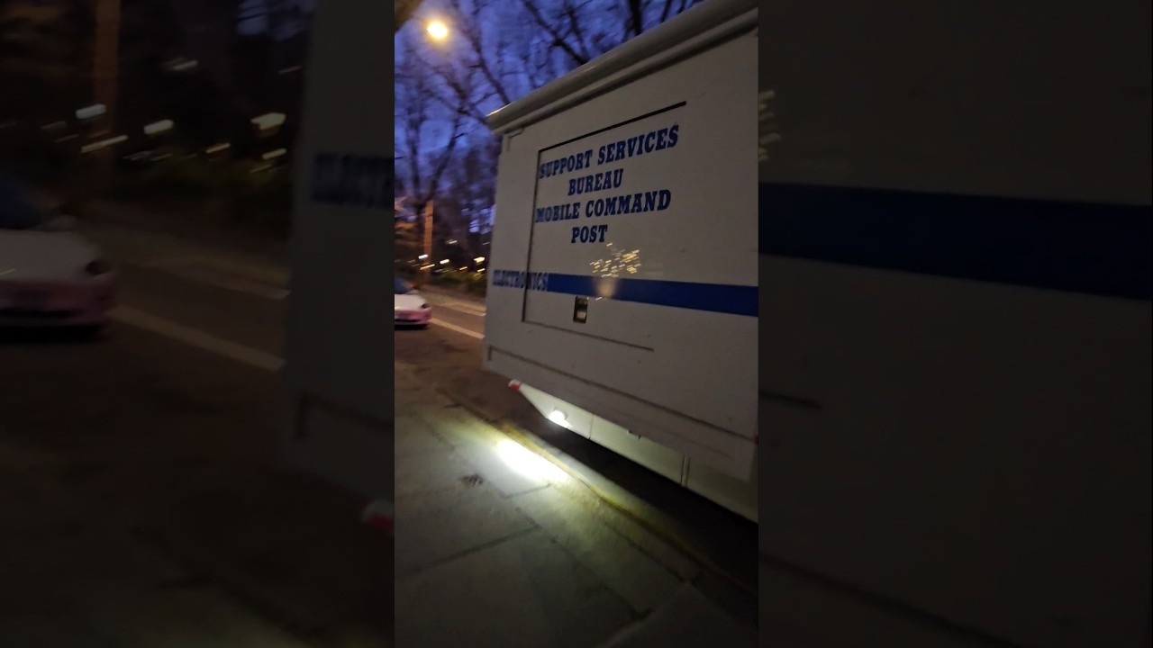 NYPD Support Services Electronics Mobile Command Center Seen At Washington Square Park In Manhattan