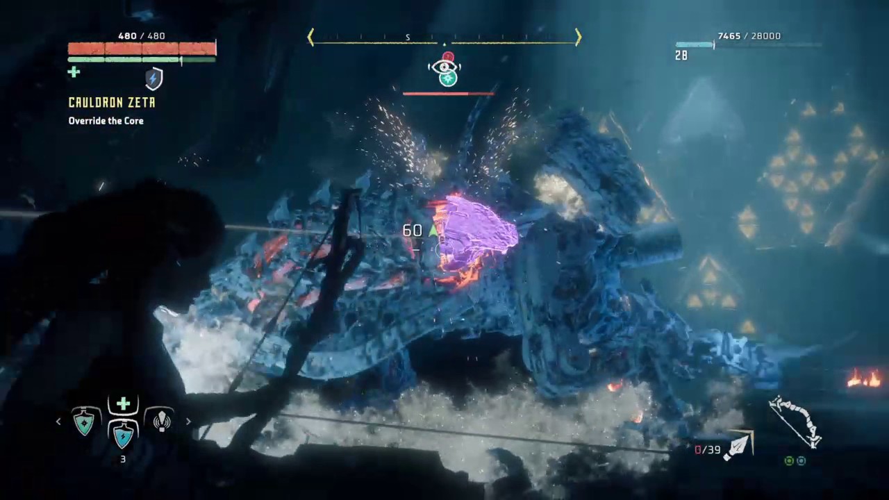 Horizon Zero Dawn Cauldron Zeta Thunderjaw Fight Low Level