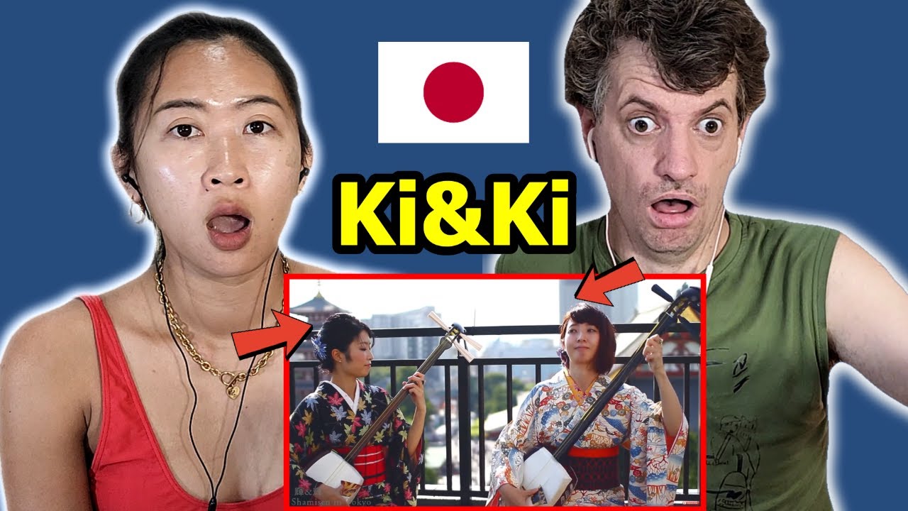 Shamisen Girls Ki&Ki - Tsugaru Jongara Bushi | Max & Sujy React