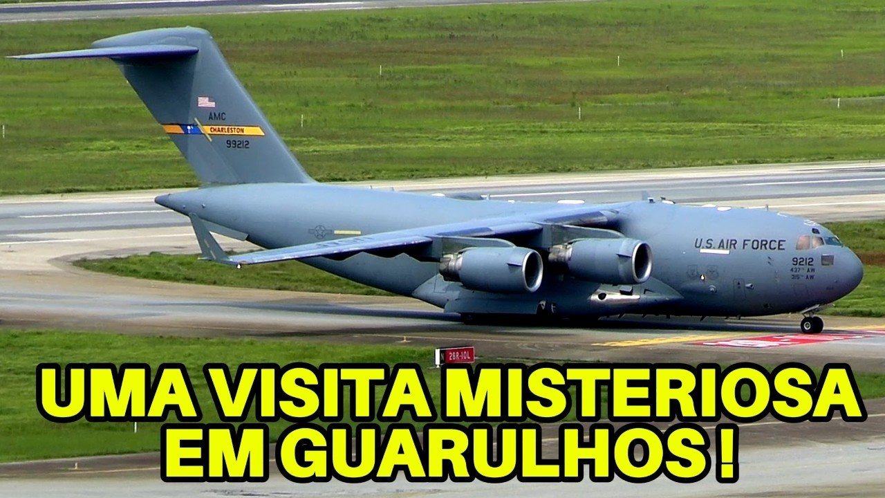 ESTAVAMOS GRAVANDO QUANDO DE REPENTE SURGE UM BOEING C17 NO AEROPORTO DE GUARULHOS