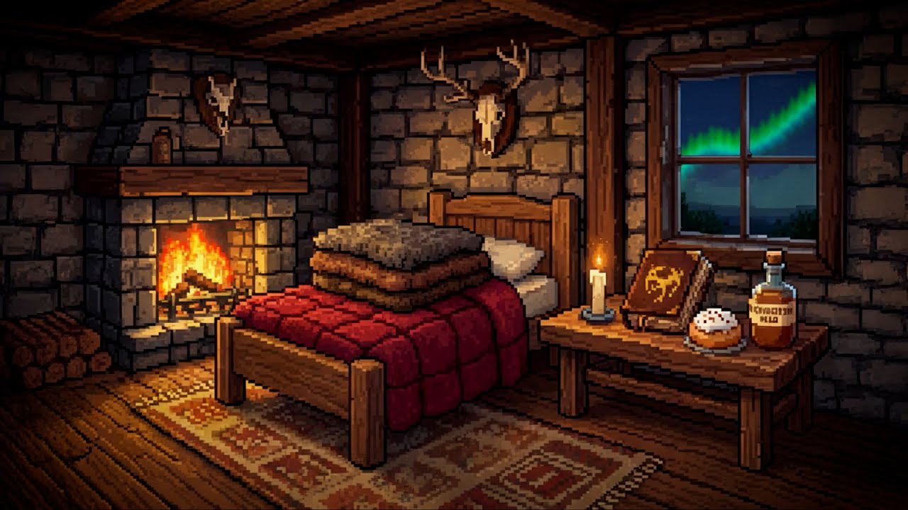 Rest here, Dragonborn... | Cozy Skyrim Inn Pixel Art | Relaxing Music for Sleep & Study