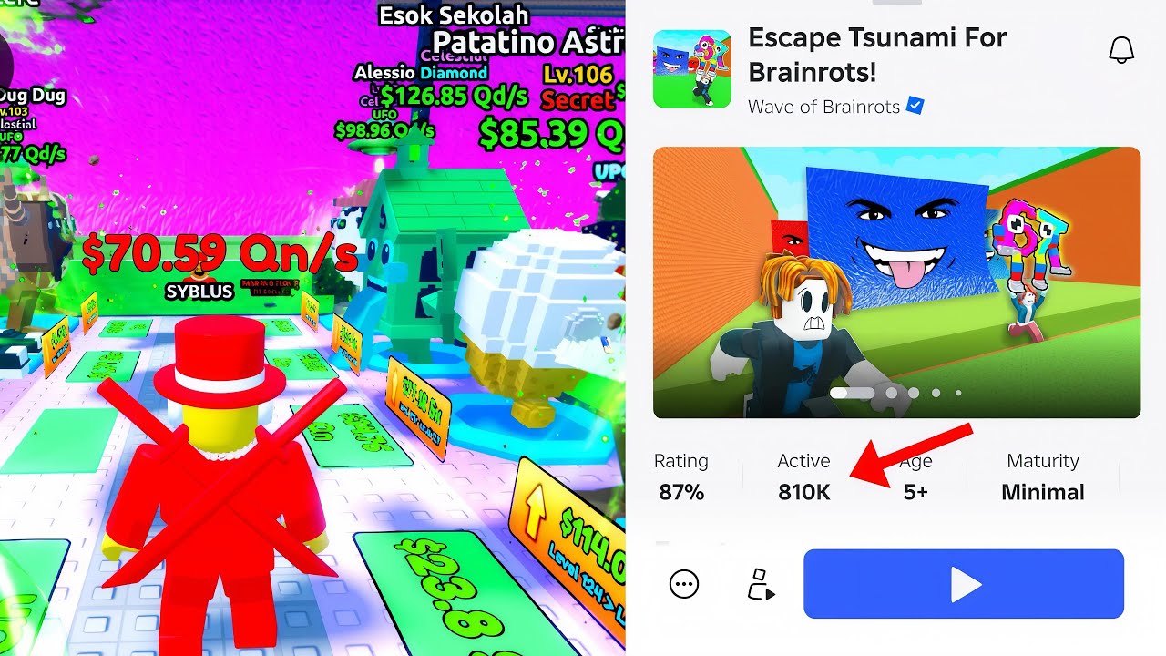 Escape Tsunami For Brainrot Wave Of Brainrots 