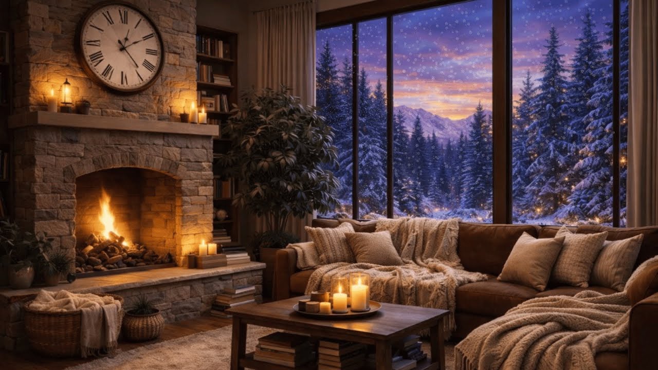 Cozy Fireplace Piano 🔥 Calm Night Ambience for Deep Sleep & Relaxation