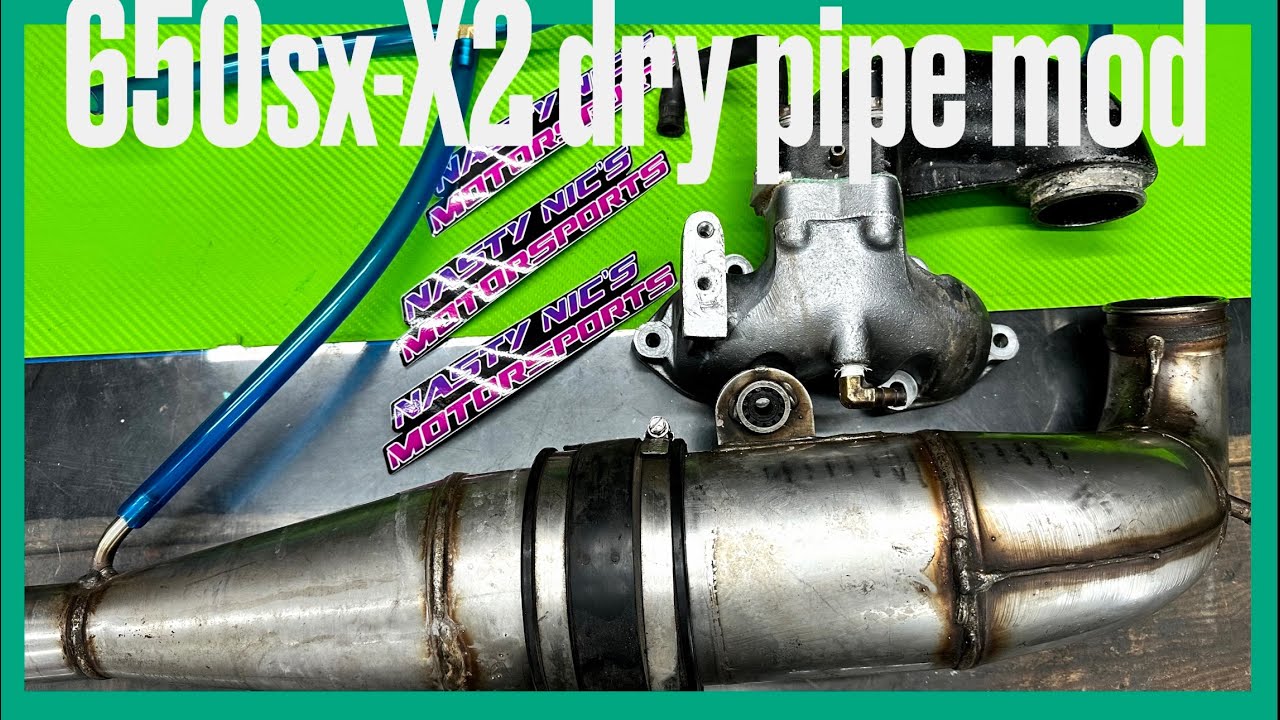 Kawasaki 650sx X2 650 stock exhaust dry pipe modification- how to mod