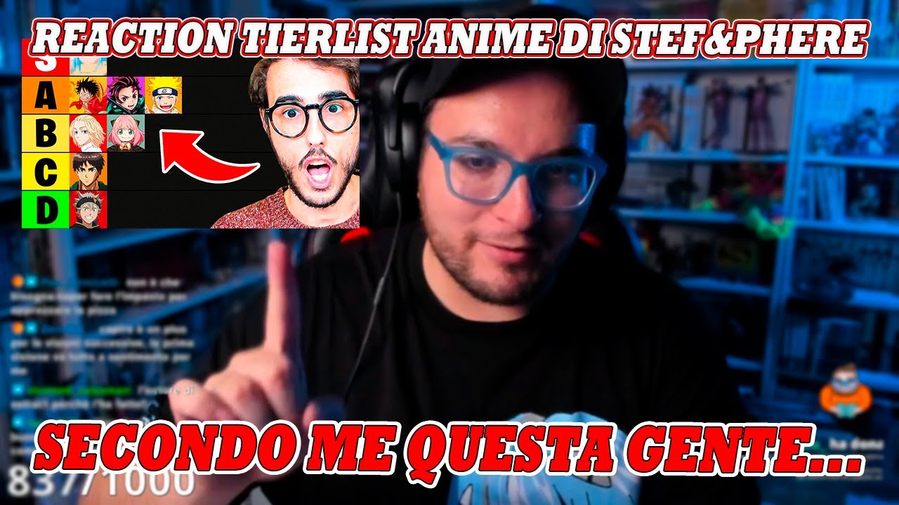 cavernadiplatone REACTION TIERLIST ANIME DI Stef&Phere | SECONDO ME QUESTA GENTE....