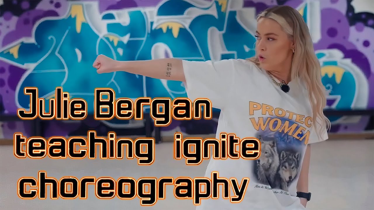 Julie Bergan teaching Ignite's choreography to a fan (4K)
