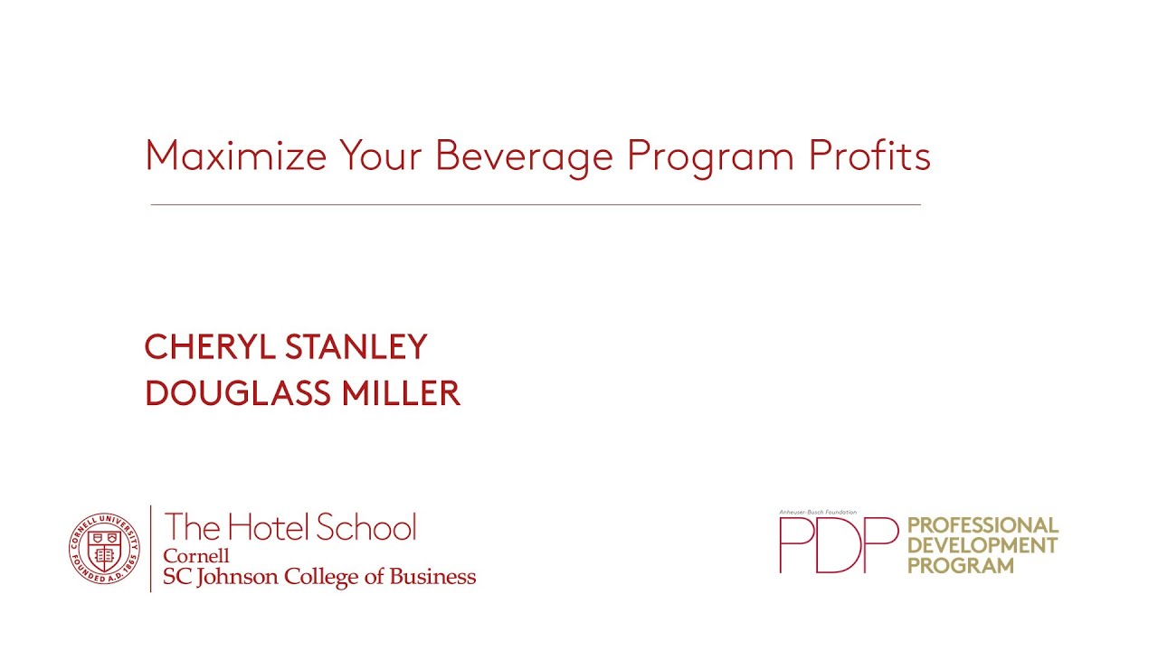 Professional Development Program: Maximize Your Beverage Program Profits