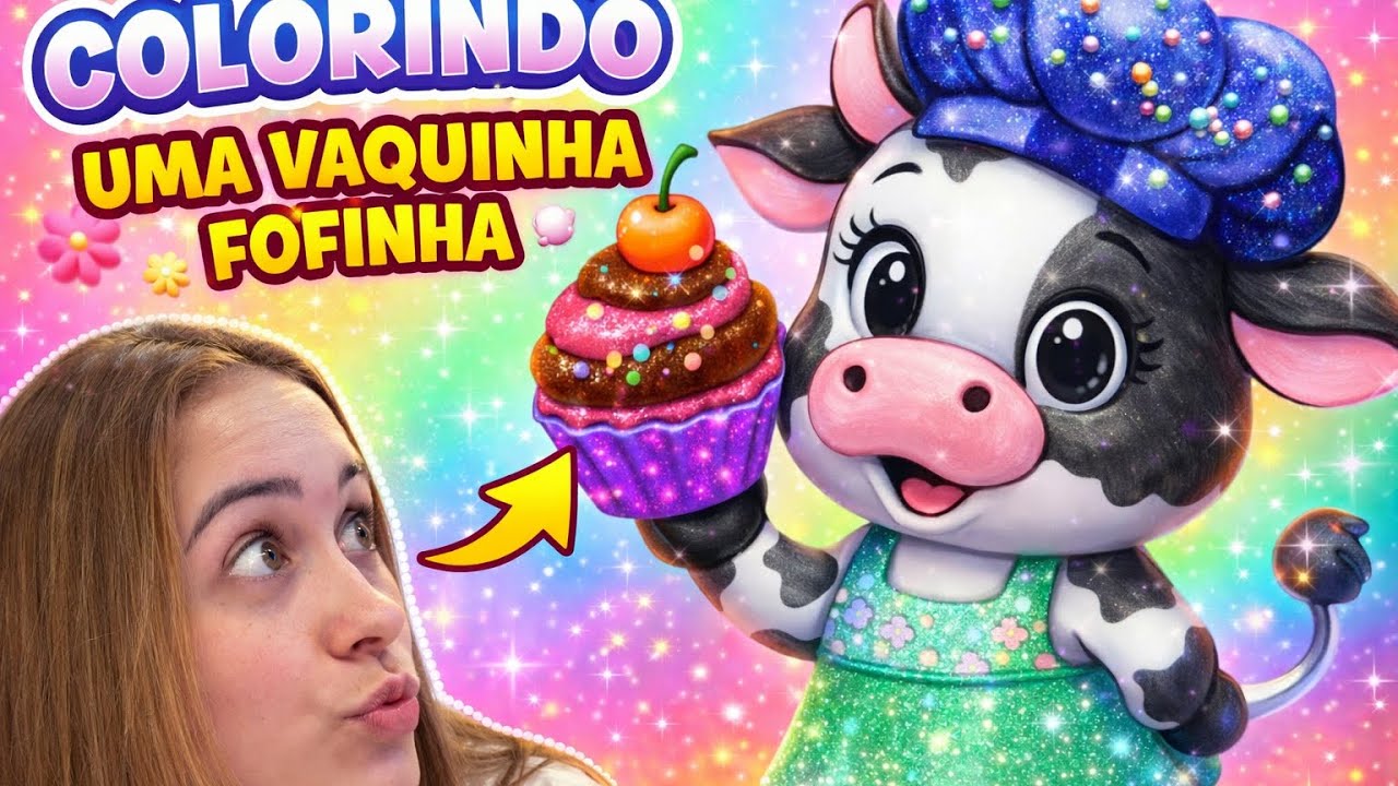 Ela ficou LINDA 😍🐮✨ Colorindo uma Vaquinha Confeiteira Super Fofa!