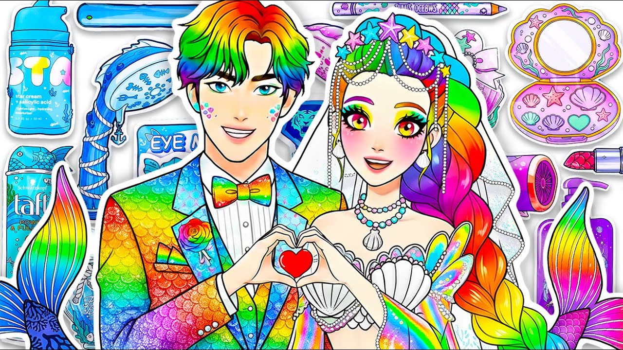 💖Paper DIY💖KPOP DEMON HUNTERS Mermaid Rumi x Jinu Colorful Skincare + Makeup Blind Bag Unboxing