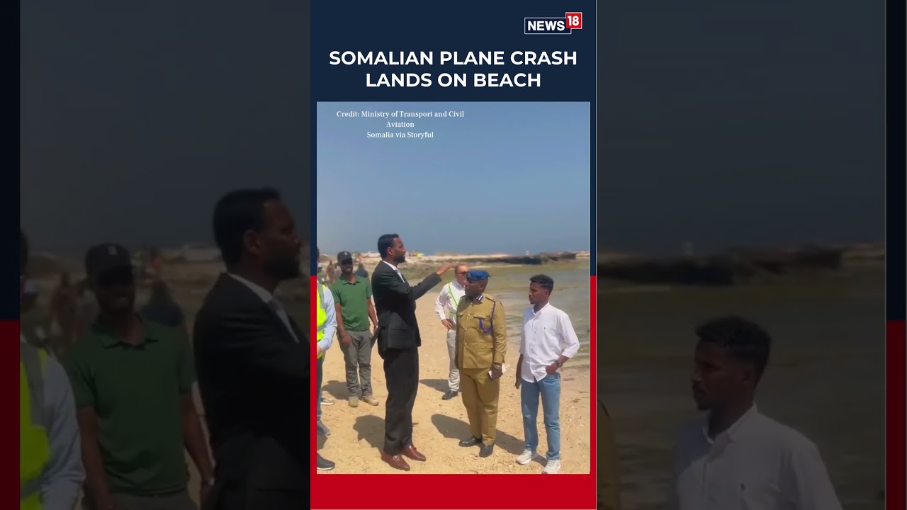WATCH: A Plane Crash Off The Somali Coast Landed On A Beach; Authorities  Visit The Site | N18S
