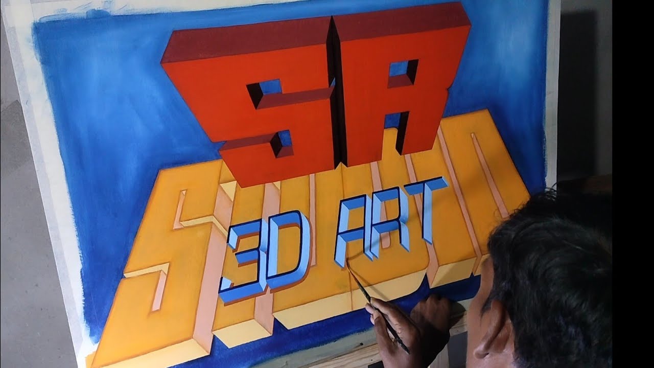 3D SR English Letter Writting/Sign Board Letter Writting/How to Write 3D Letters/SR 3D Art Paint