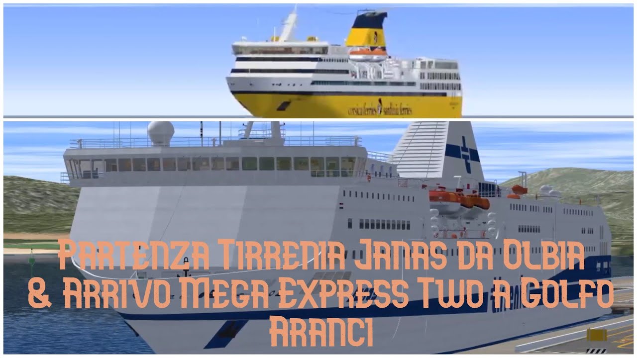 Partenza Tirrenia Janas da Olbia & Arrivo Mega Express Two a Golfo Aranci (VSNG)