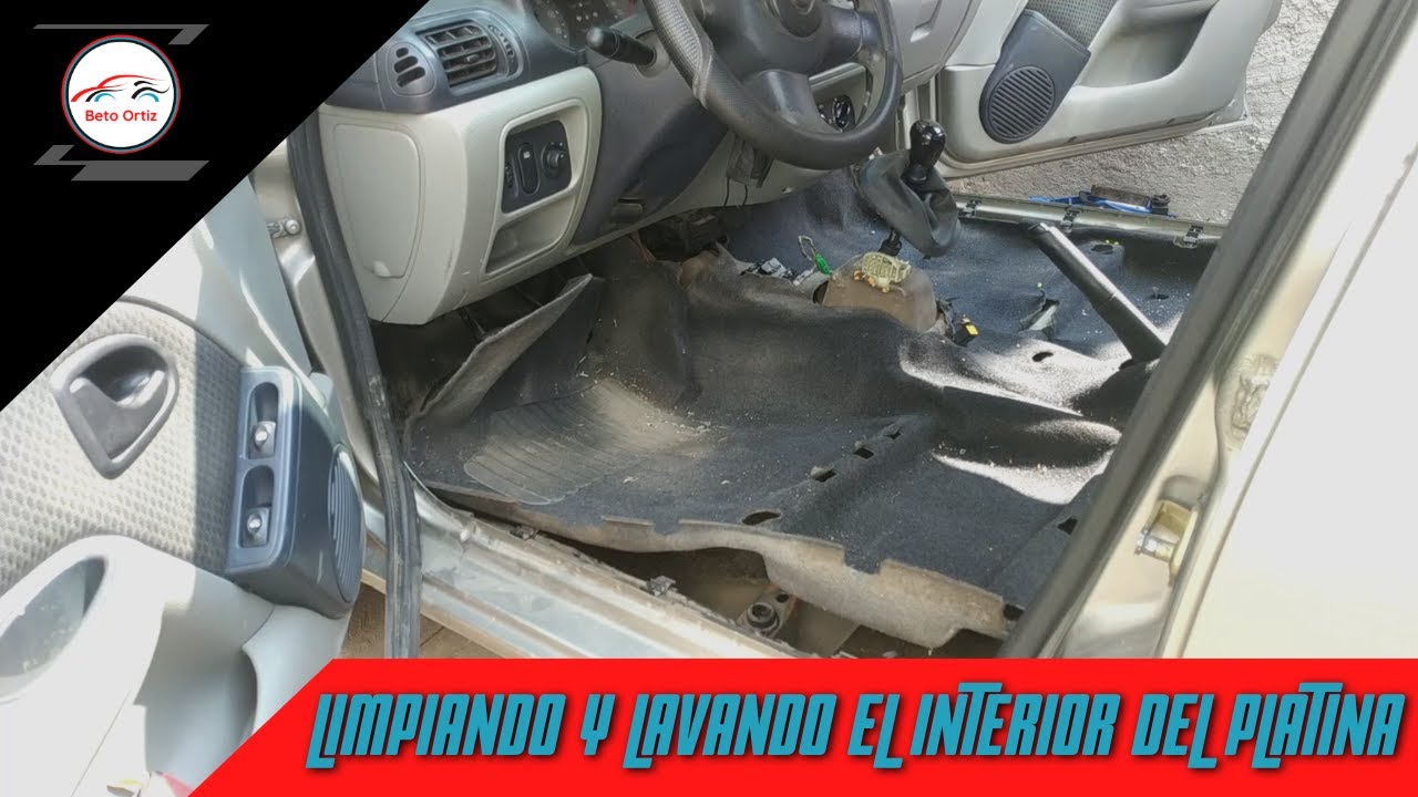 LIMPIEZA Y LAVADO DEL INTERIOR DEL PLATINA O CLIO, QUITANDO ASIENTOS, ALFORMBRA Y PLASTICOS.
