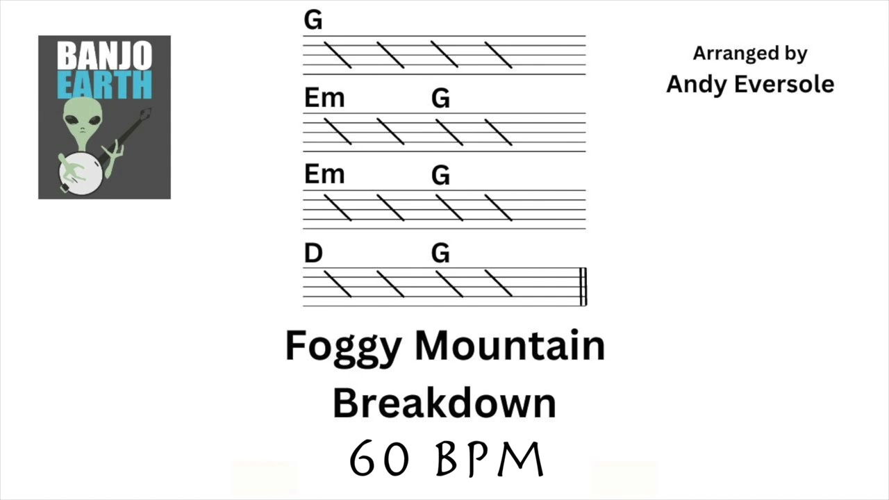 Foggy Mountain Breakdown | Backing Track | 60 BPM | Key of G
