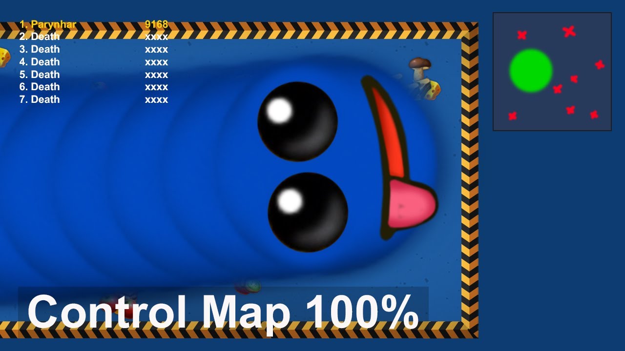 Worms Zone io Control Map 100% World Record 2022