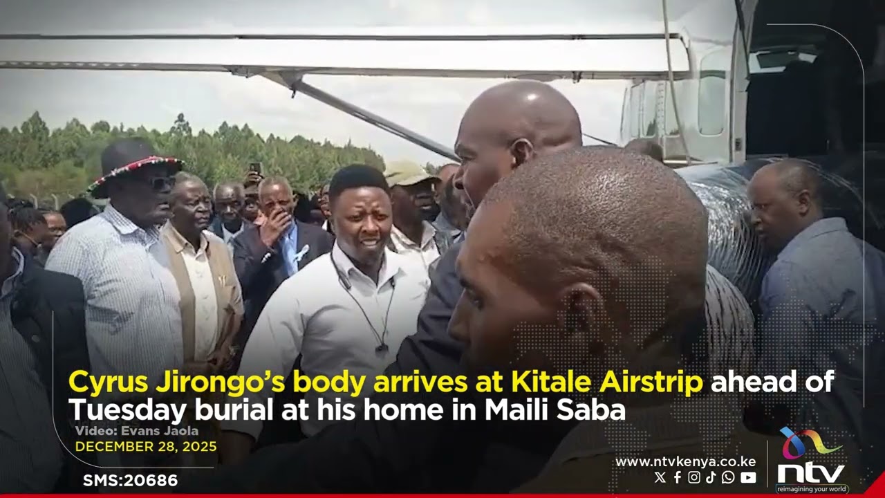 Cyrus Jirongo’s body arrives at Kitale Airstrip ahead of Tuesday burial at his home in Maili Saba