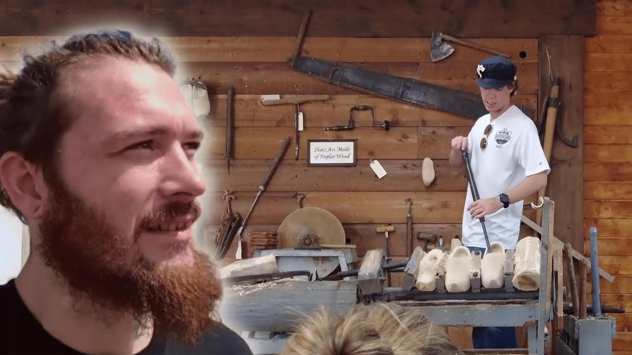 Klompen Carving in a Dutch Village in Holland Michigan