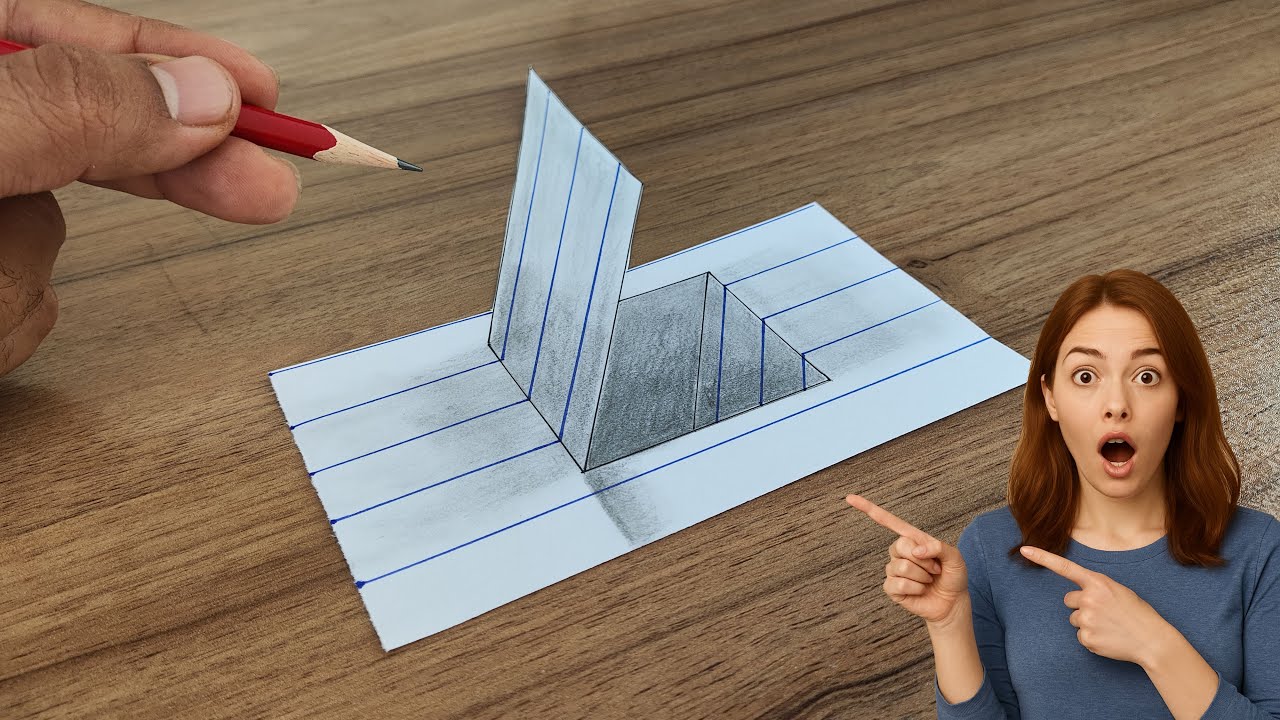 You Won’t BELIEVE This 3D Drawing on Paper! 😱 (Only 5 Minutes, Step-by-Step)