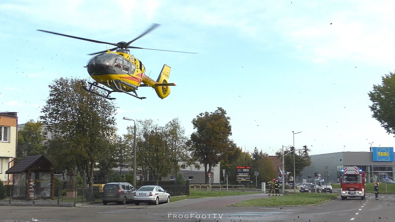 Ambulance helicopter landing and takeoff | Eurocopter EC-135