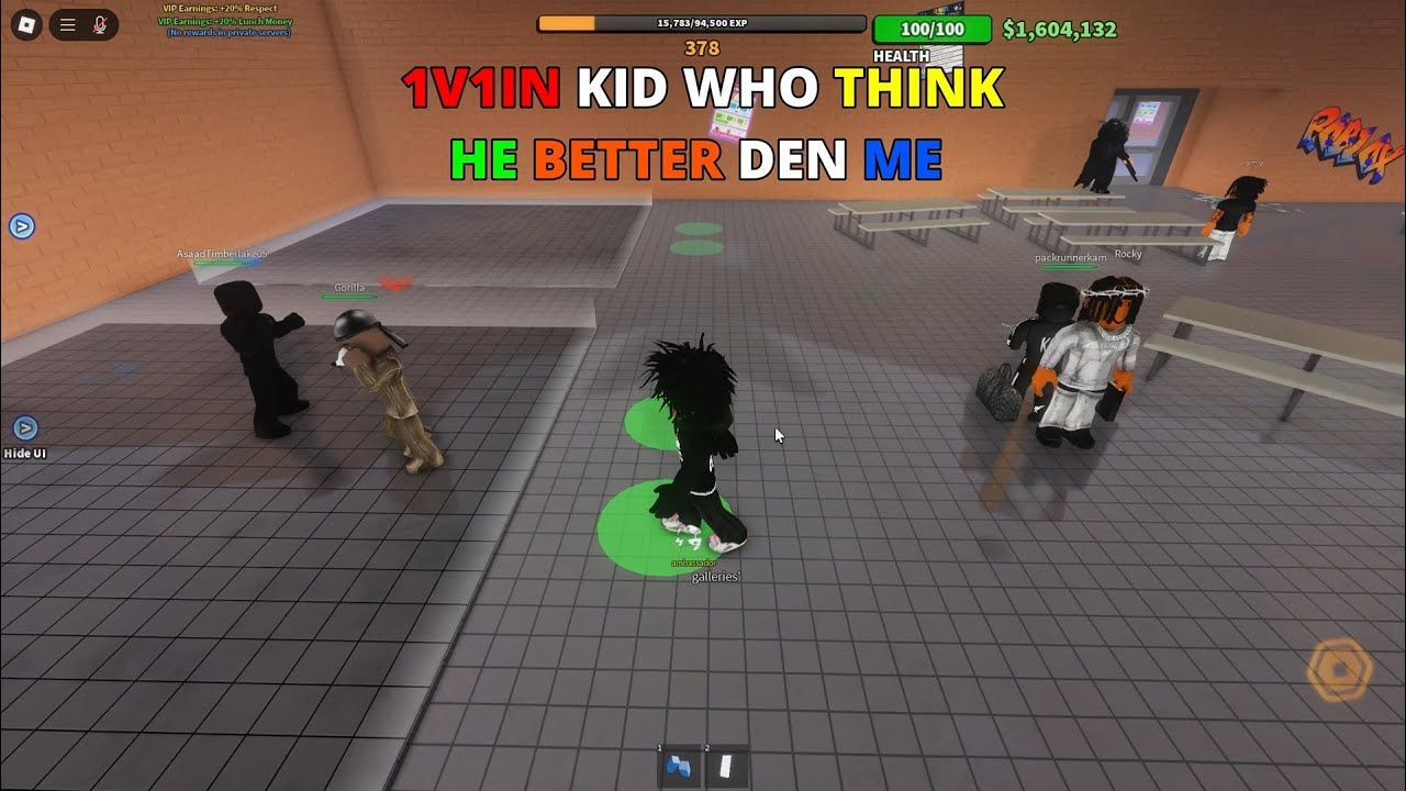 Roblox - 1v1in Kid Who Think He Better Den Me In FIAS 👊🏽 (Fight In A School)