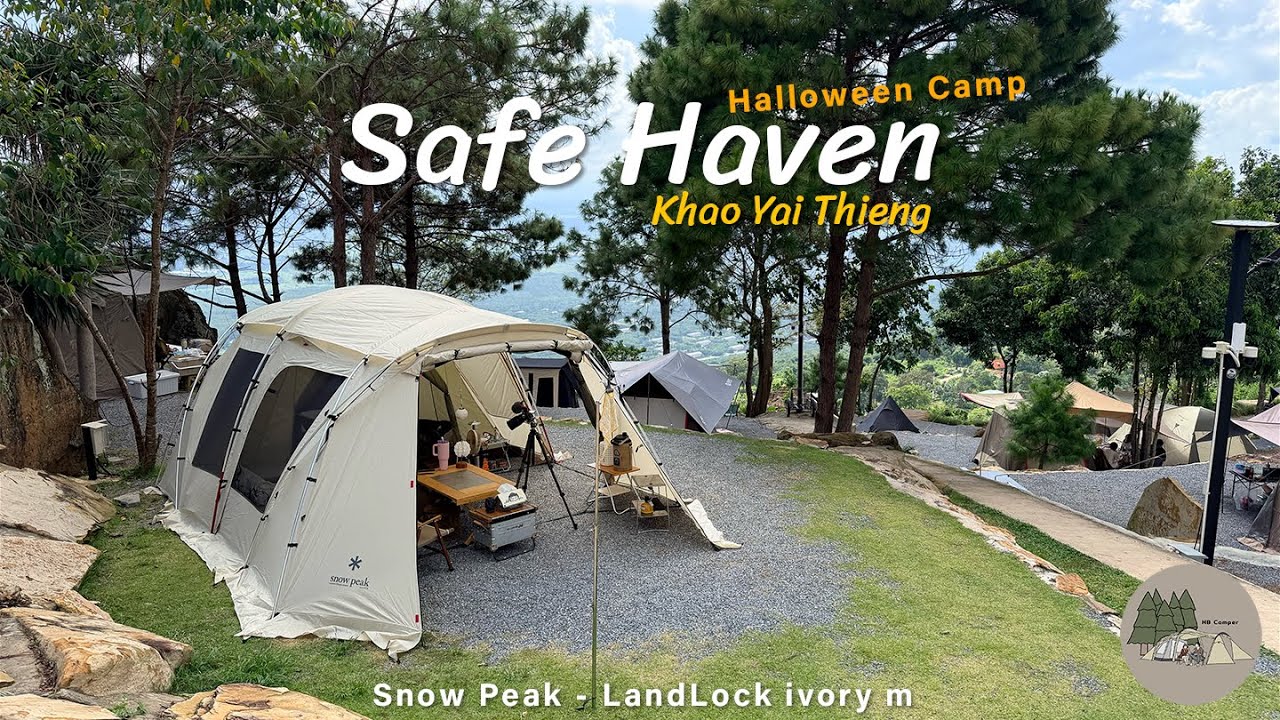 🏕️กางเต็นท์ที่ Safe Haven เขายายเที่ยง ลานดีวิวสวยมาก | Halloween Camp | NB Camper | ASMR EP.57