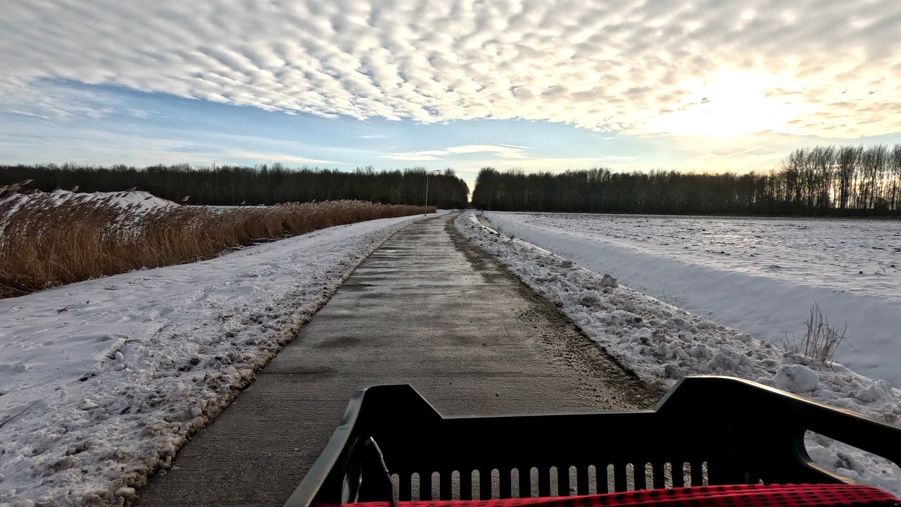 4K | Cycling | 🇳🇱 Veendam | Roundtrip in freezing temperature | 14km