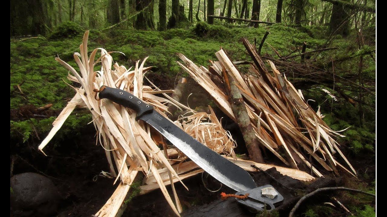 Machete Split Wood Fire & Difficult Flint & Steel
