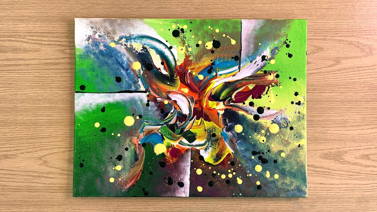Making Abstract Painting In Acrylics Inspired By Lilian Fournier Arts | ASMR Real Sounds In Speed