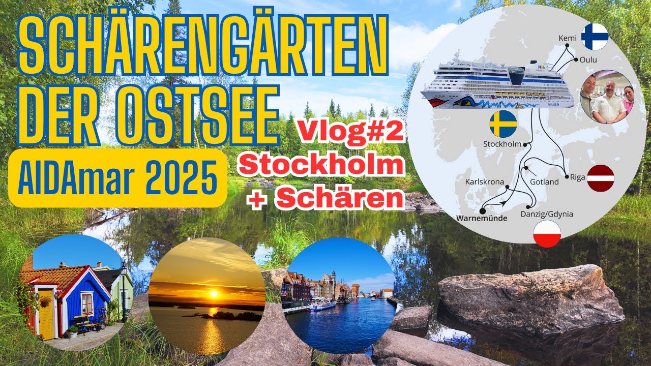 AIDAmar Vlog#2 &ndash; Sch&auml;reng&auml;rten der Ostsee 2025 | Stockholm Tag 2, Ausfahrt Sch&auml;ren, Seetag | 4K