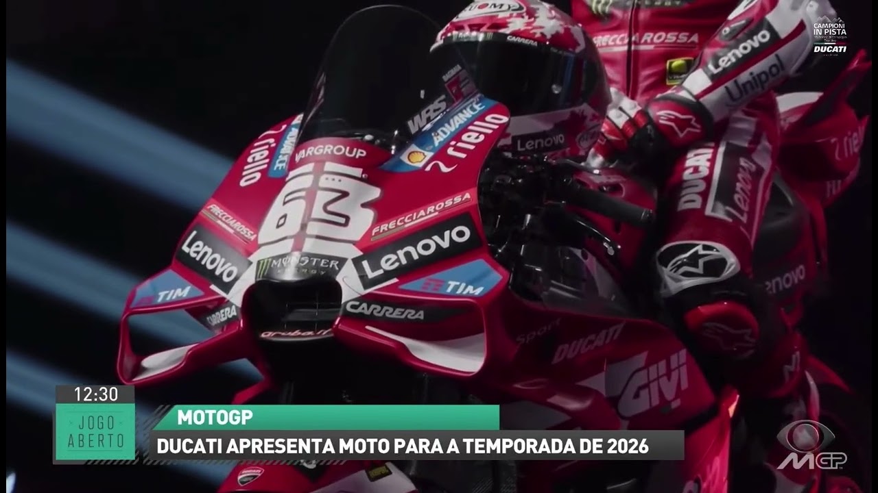MOTOGP! DUCATI APRESENTA MOTO PARA A TEMPORADA DE 2026