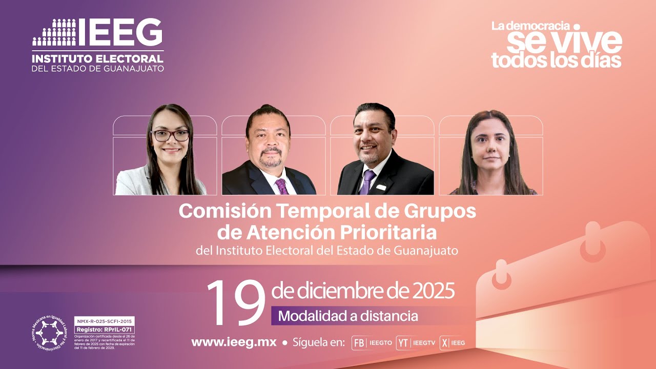 Sesión ordinaria de la Comisión Temporal de Grupos de Atención Prioritaria