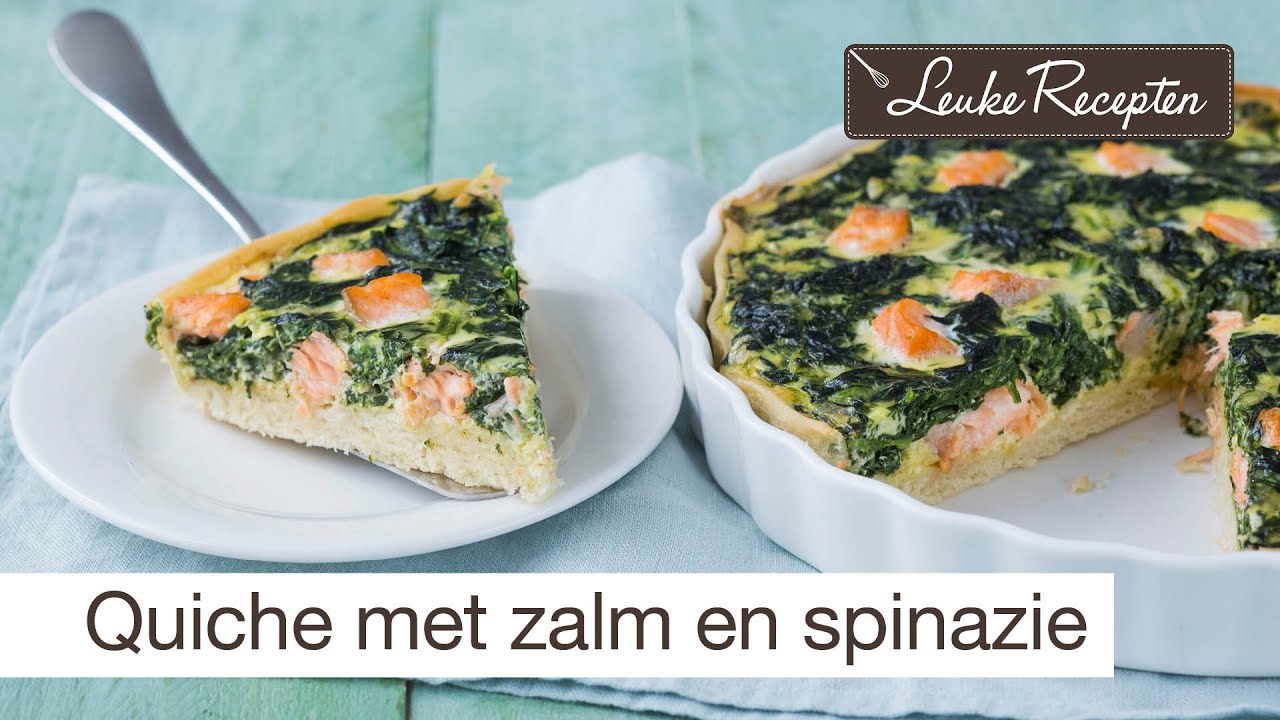 Quiche met zalm en spinazie