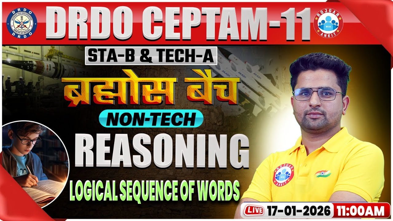 DRDO CEPTAM 11 Classes | DRDO Reasoning Classes | Logical Sequence of Words | STA B & Tech A