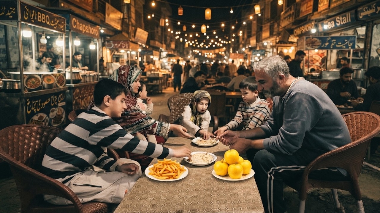 Enjoying Chapshoro, Traditional Street Food Of Gilgit With Whole Family.