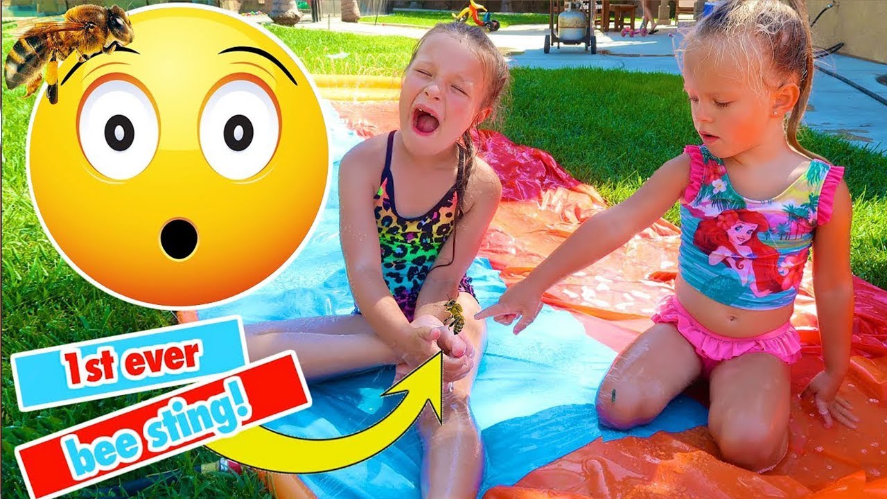 GIANT SLIP N SLIDE ADVENTURE! 🐝 1st BEE MEETING!