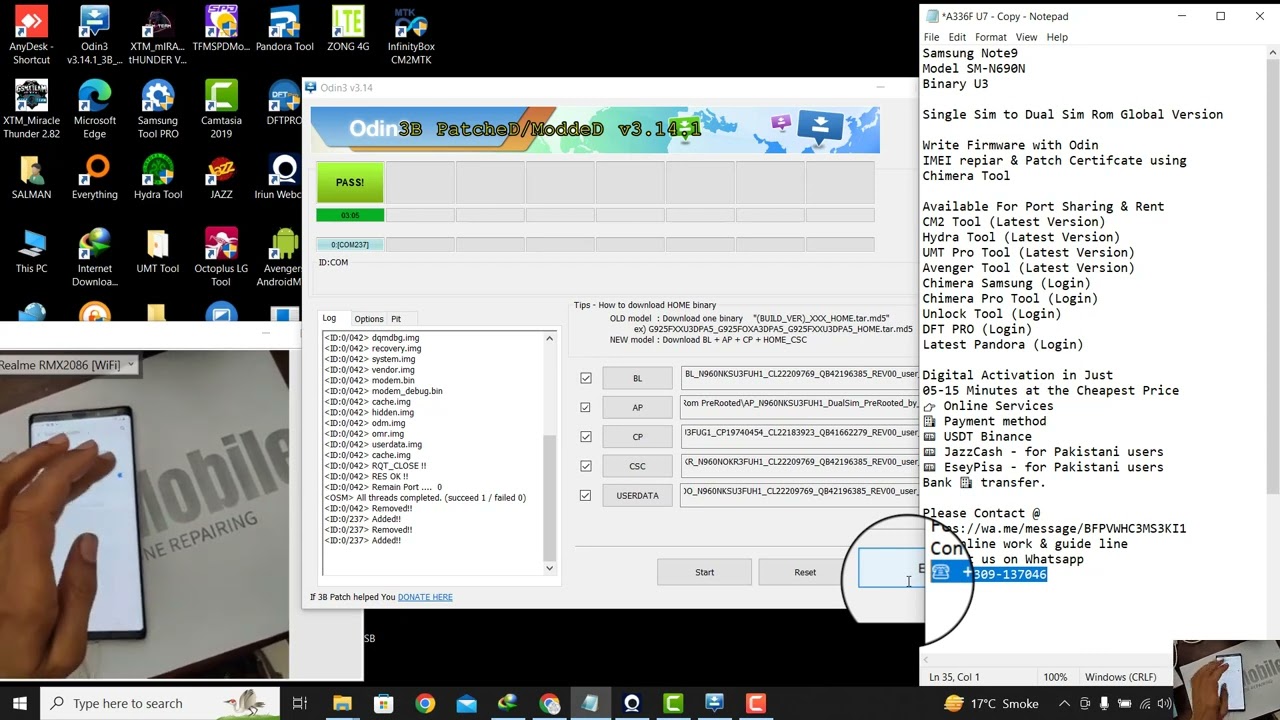 Samsung Note9 IMEI Repair: Convert Dual Sim Global ROM Model SM-N960N to SM-N960F/DS Binary U3